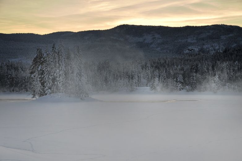 Numedalslågen - vinter i Svene